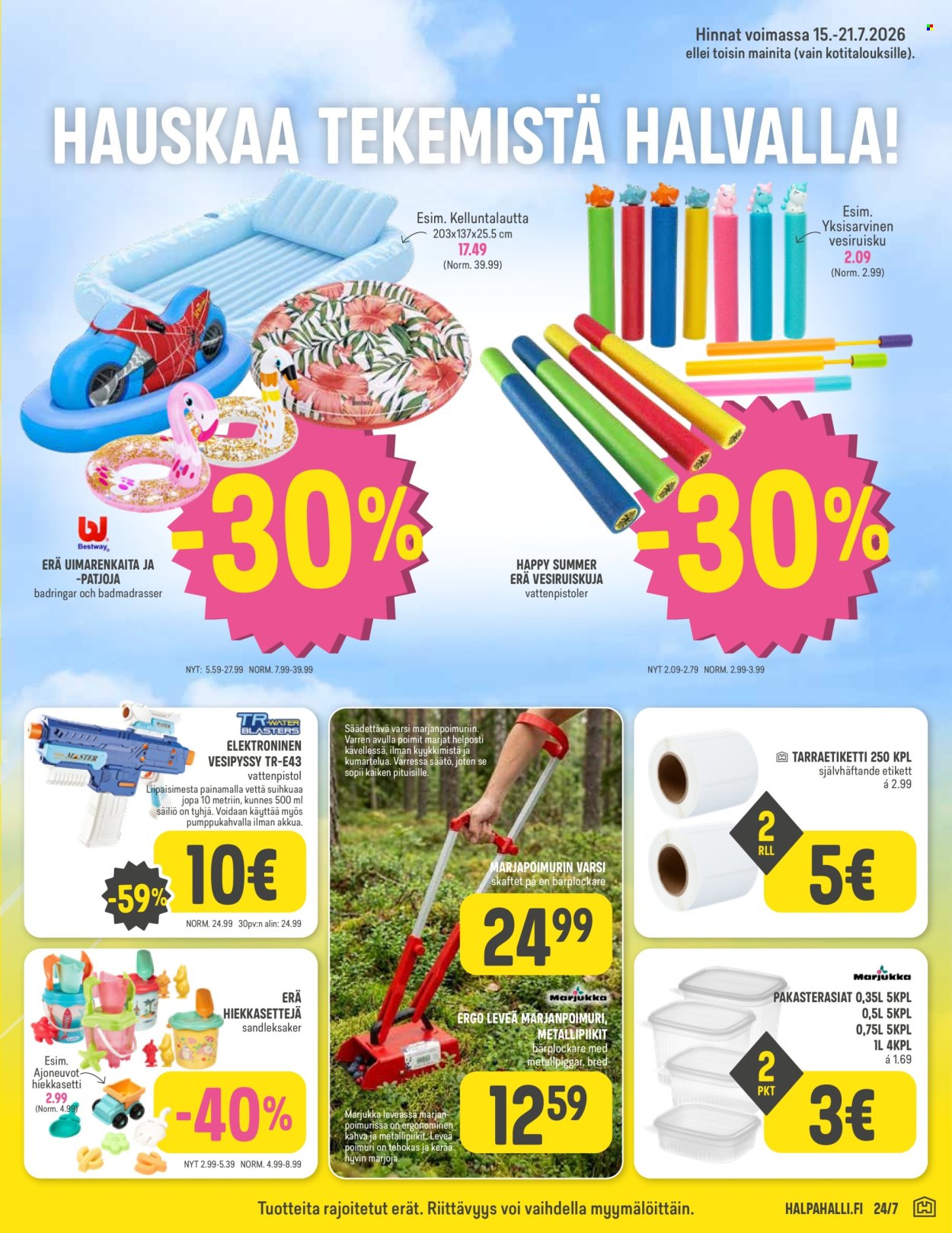 HalpaHalli tarjouslehti  - 15.07.2026 - 21.07.2026. Sivu 9