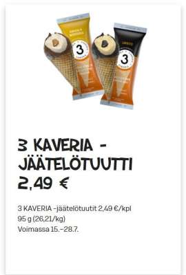 3 KAVERIA - JÄÄTELÖTUUTTI