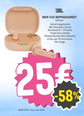 JBL Wave Flex Nappikuulokkeet