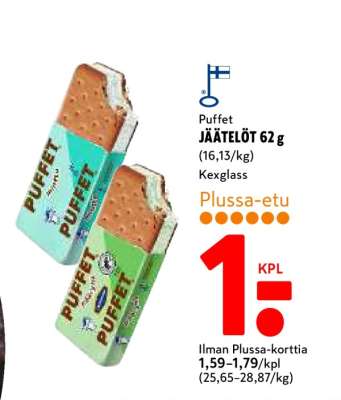Puffet JÄÄTELÖT 62 g