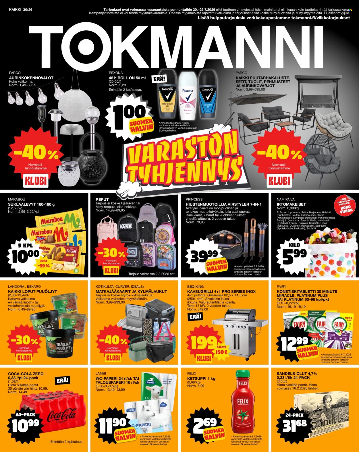 Tokmanni tarjouslehti  - 20.07.2026 - 26.07.2026. Sivu 1