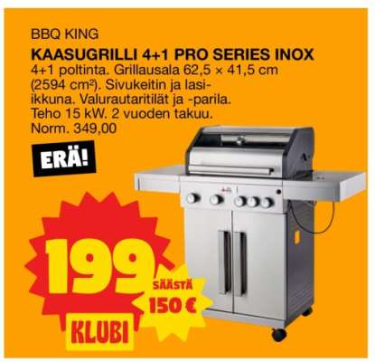BBQ KING KAASUGRILLI 4+1 PRO SERIES INOX