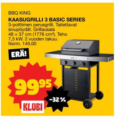 BBQ KING KAASUGRILLI 3 BASIC SERIES
