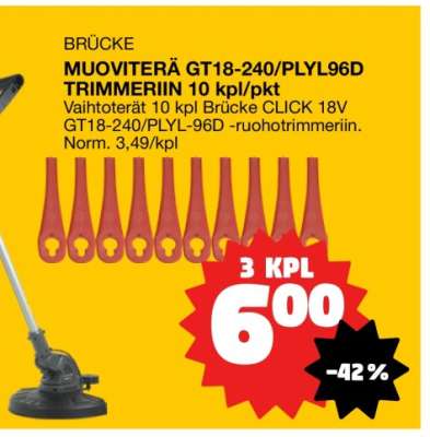 BRÜCKE MUOVITERÄ GT18-240/PLYL96D TRIMMERIIN