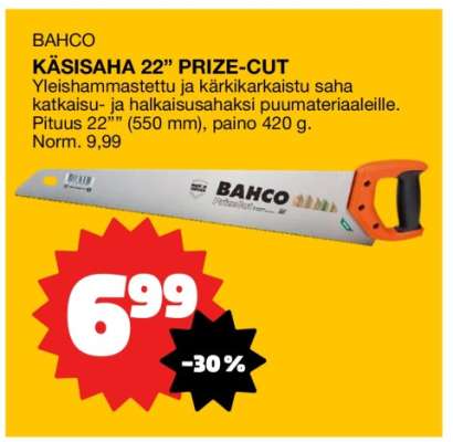 BAHCO KÄSISAHA 22” PRIZE-CUT
