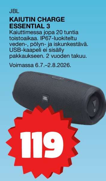 JBL KAIUTIN CHARGE ESSENTIAL 3