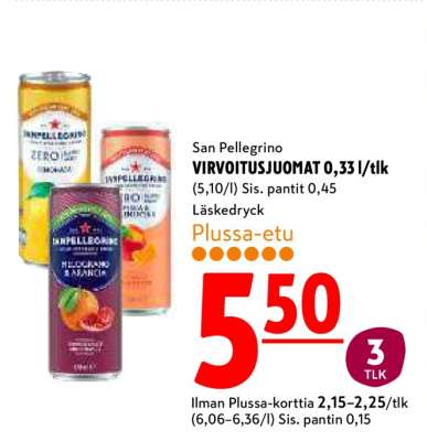 San Pellegrino VIRVOITUSJUOMAT 0,33 l/tlk