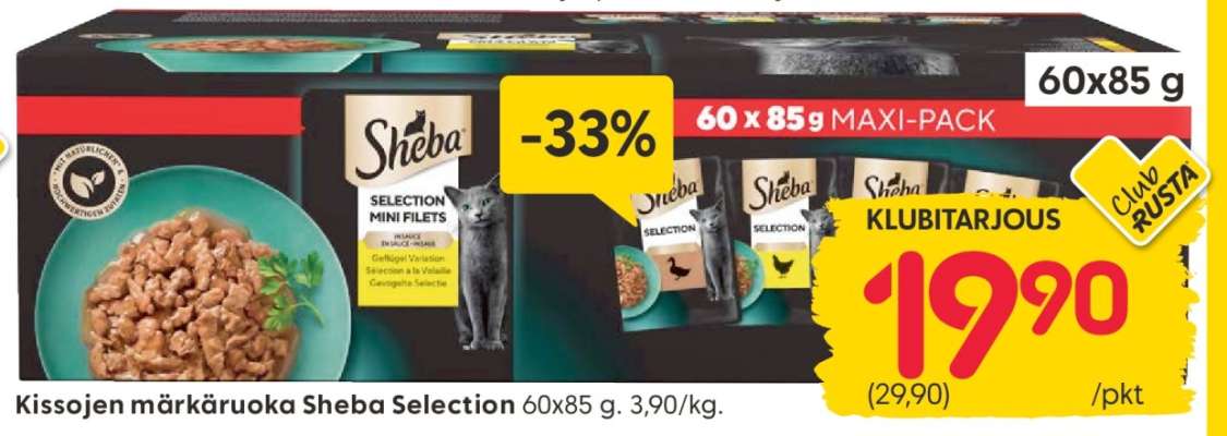 Kissojen märkäruoka Sheba Selection
