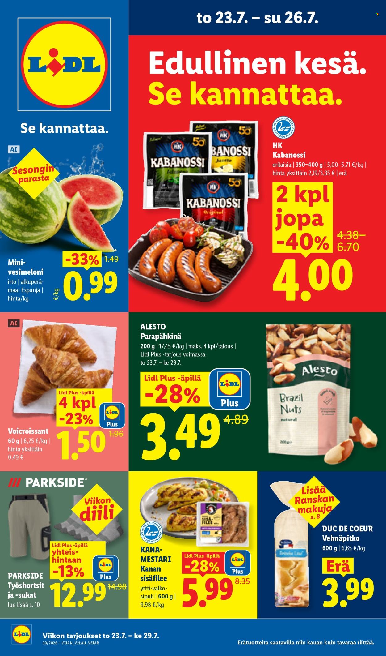 Lidl tarjouslehti  - 23.07.2026 - 29.07.2026. Sivu 1