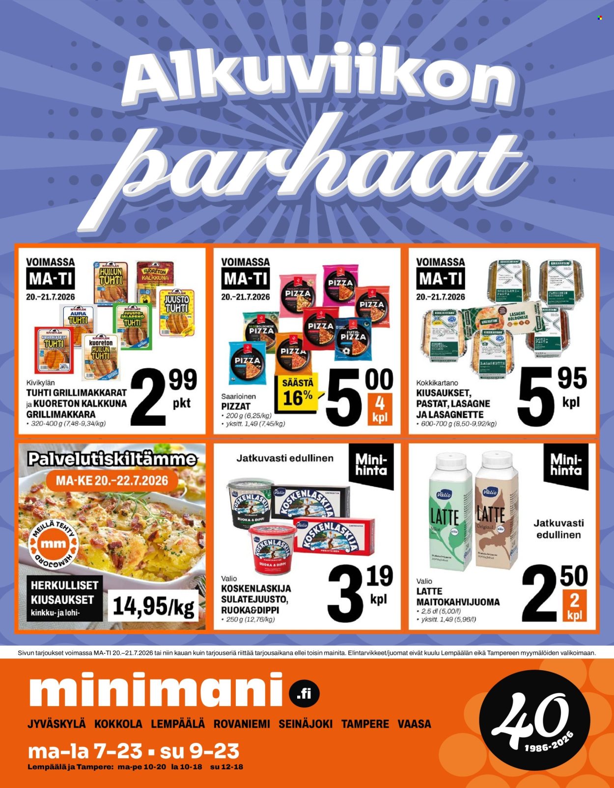 Minimani tarjouslehti  - 20.07.2026 - 21.07.2026. Sivu 1