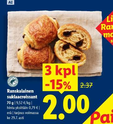 Ranskalainen suklaacroissant