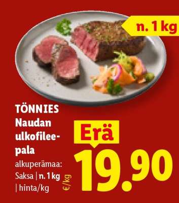 TÖNNIES Naudan ulkofileepala