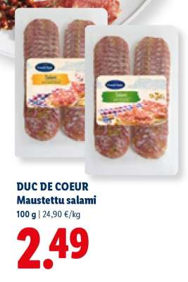 DUC DE COEUR Maustettu salami