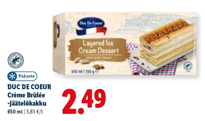DUC DE COEUR Crème Brûlée -jäätelökakku