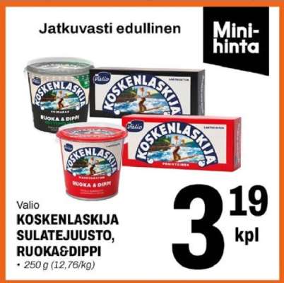 Valio Koskenlaskija Sulatejuusto, Ruoka&Dippi