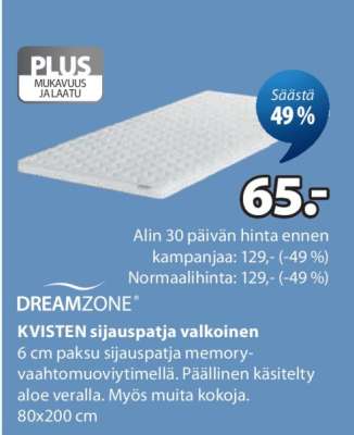 KVISTEN sijauspatja valkoinen