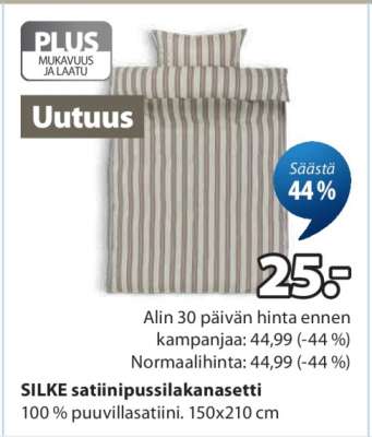 SILKE satiinipussilakanasetti