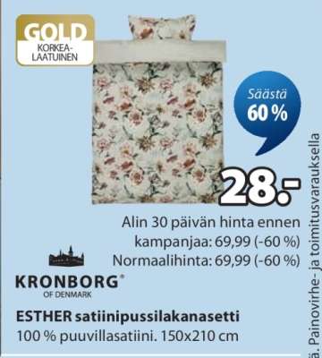ESTHER satiinipussilakanasetti