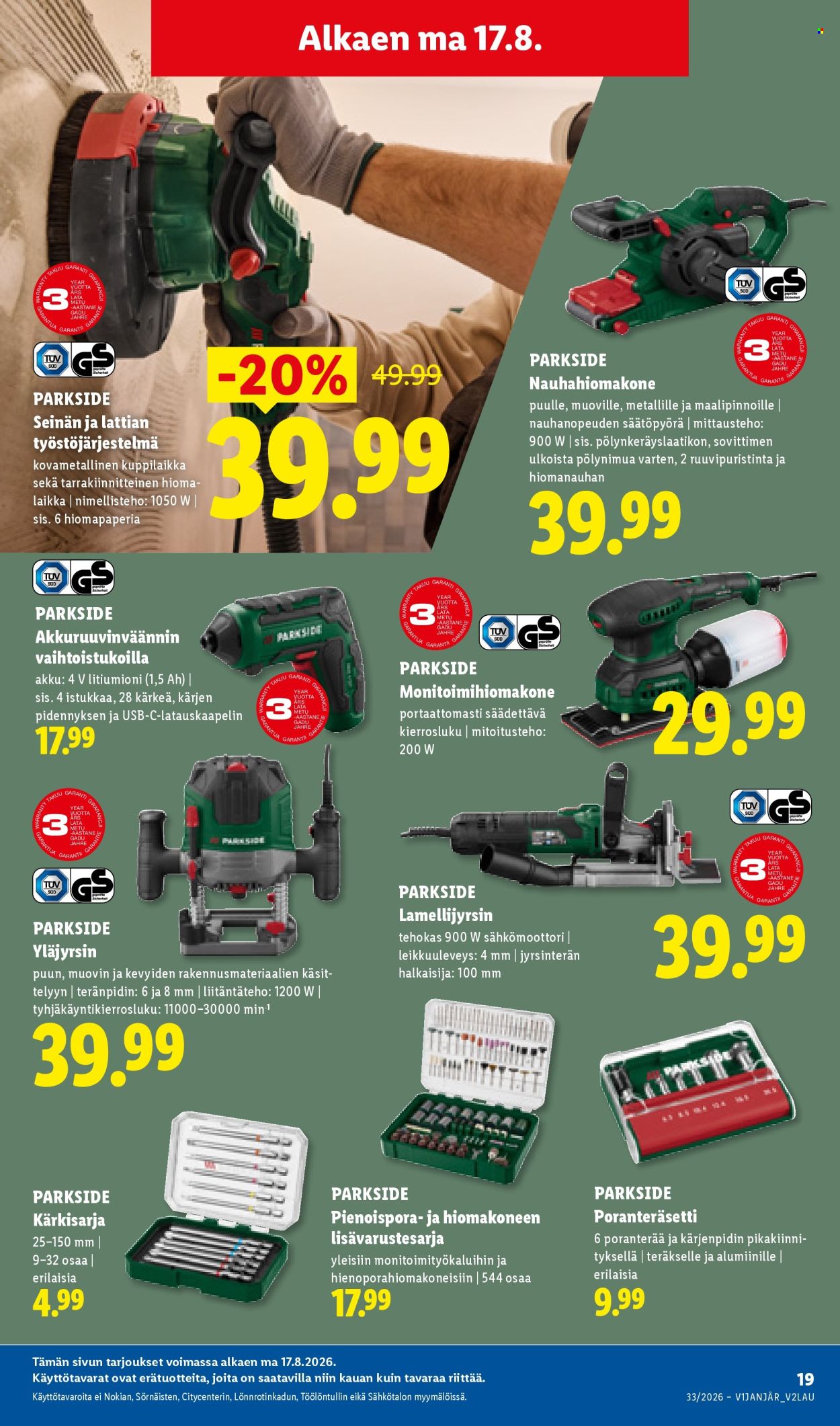Lidl tarjouslehti  - 17.08.2026 - 19.08.2026. Sivu 7