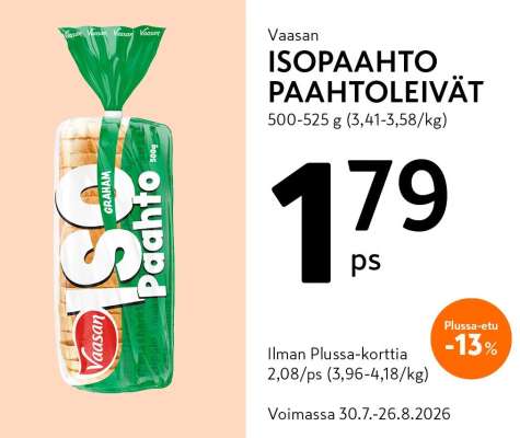 VAASAN ISOPAAHTO PAAHTOLEIVÄT