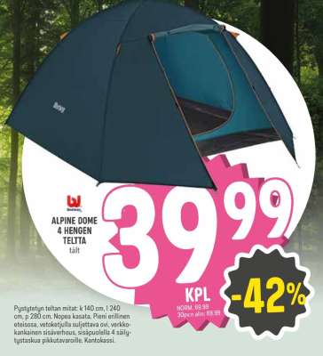ALPINE DOME 4 HENGEN TELTTA