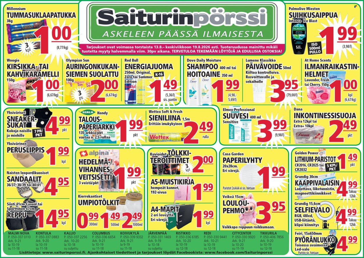 Saiturinpörssi tarjouslehti  - 13.08.2026 - 19.08.2026. Sivu 1