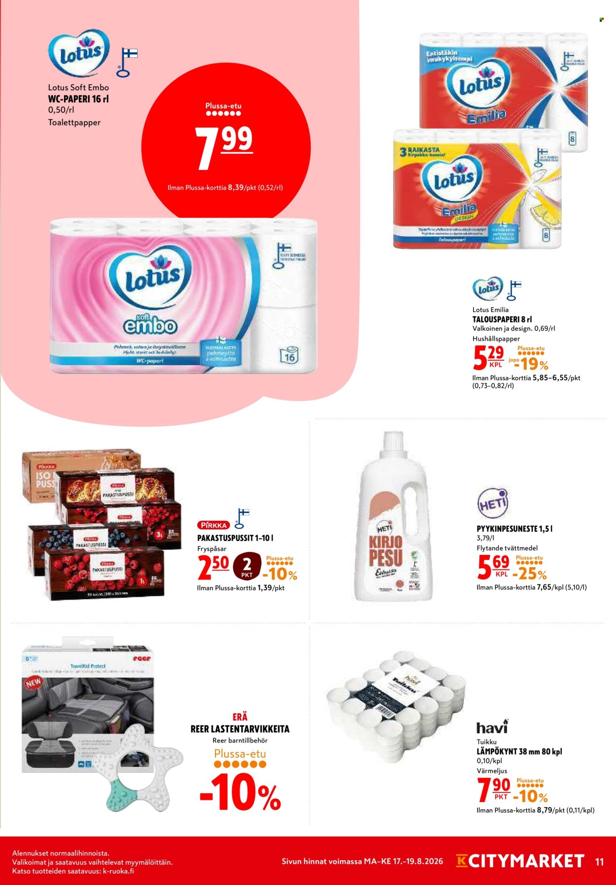 K-citymarket tarjouslehti  - 17.08.2026 - 19.08.2026. Sivu 11