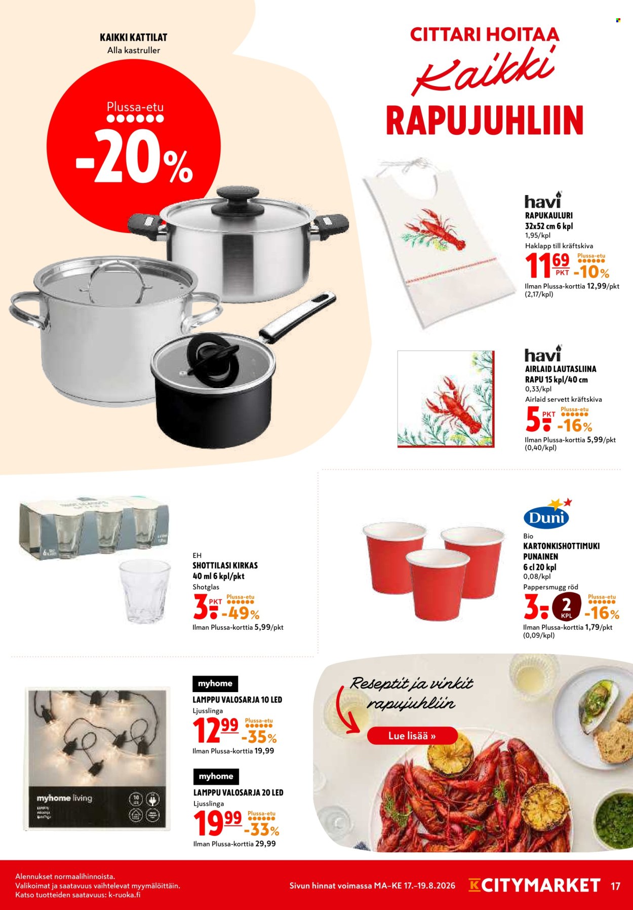K-citymarket tarjouslehti  - 17.08.2026 - 19.08.2026. Sivu 17