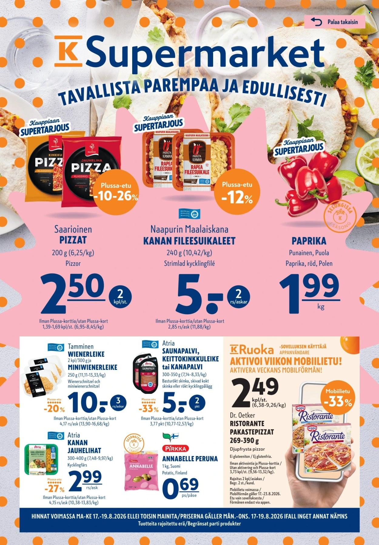K-Supermarket tarjouslehti  - 17.08.2026 - 19.08.2026. Sivu 1