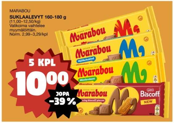 Marabou SUKLAALEVYT