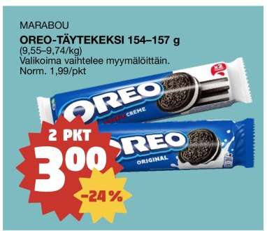 OREO-TÄYTEKEKSI 154–157 g
