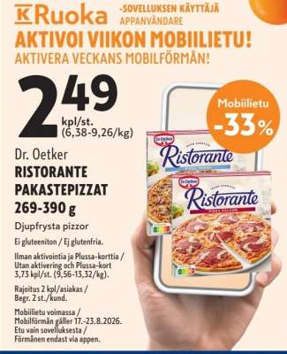 Dr. Oetker Ristorante pakastepizzat