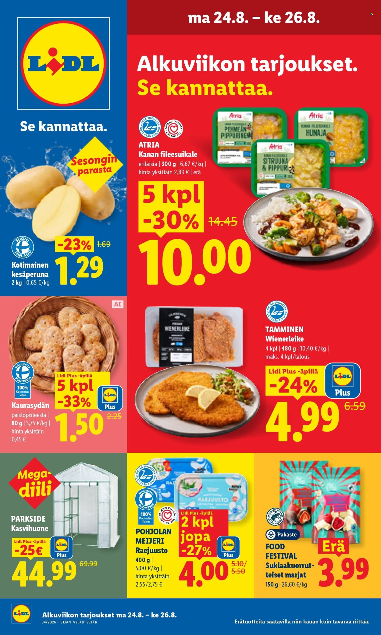 Lidl tarjouslehti  - 24.08.2026 - 26.08.2026. Sivu 1