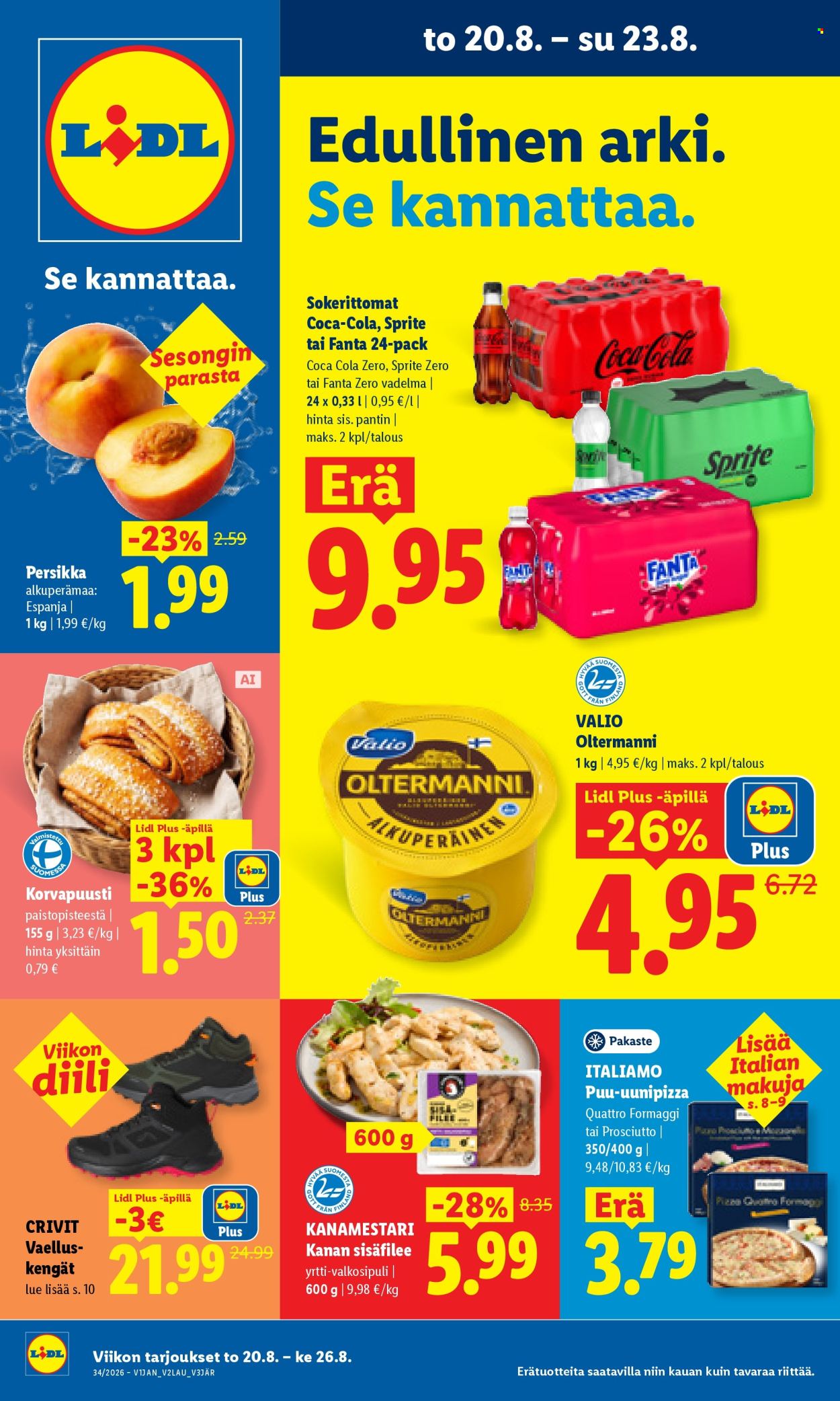 Lidl tarjouslehti  - 20.08.2026 - 23.08.2026. Sivu 1