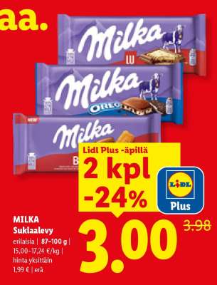 MILKA Suklaalevy