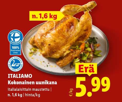 ITALIAMO Kokonainen uunikana
