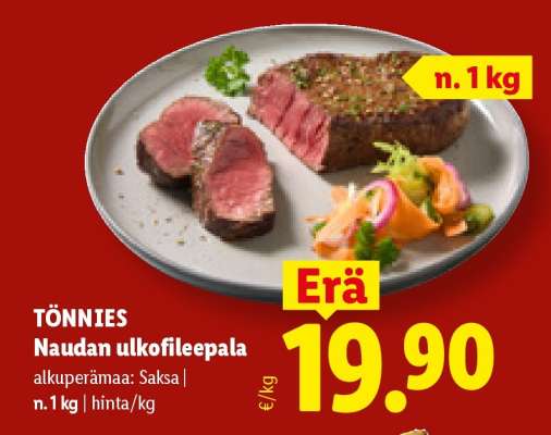 TÖNNIES Naudan ulkofileepala