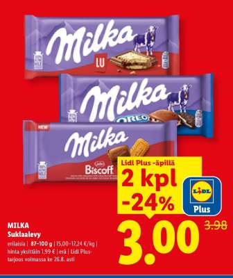 MILKA Suklaalevy