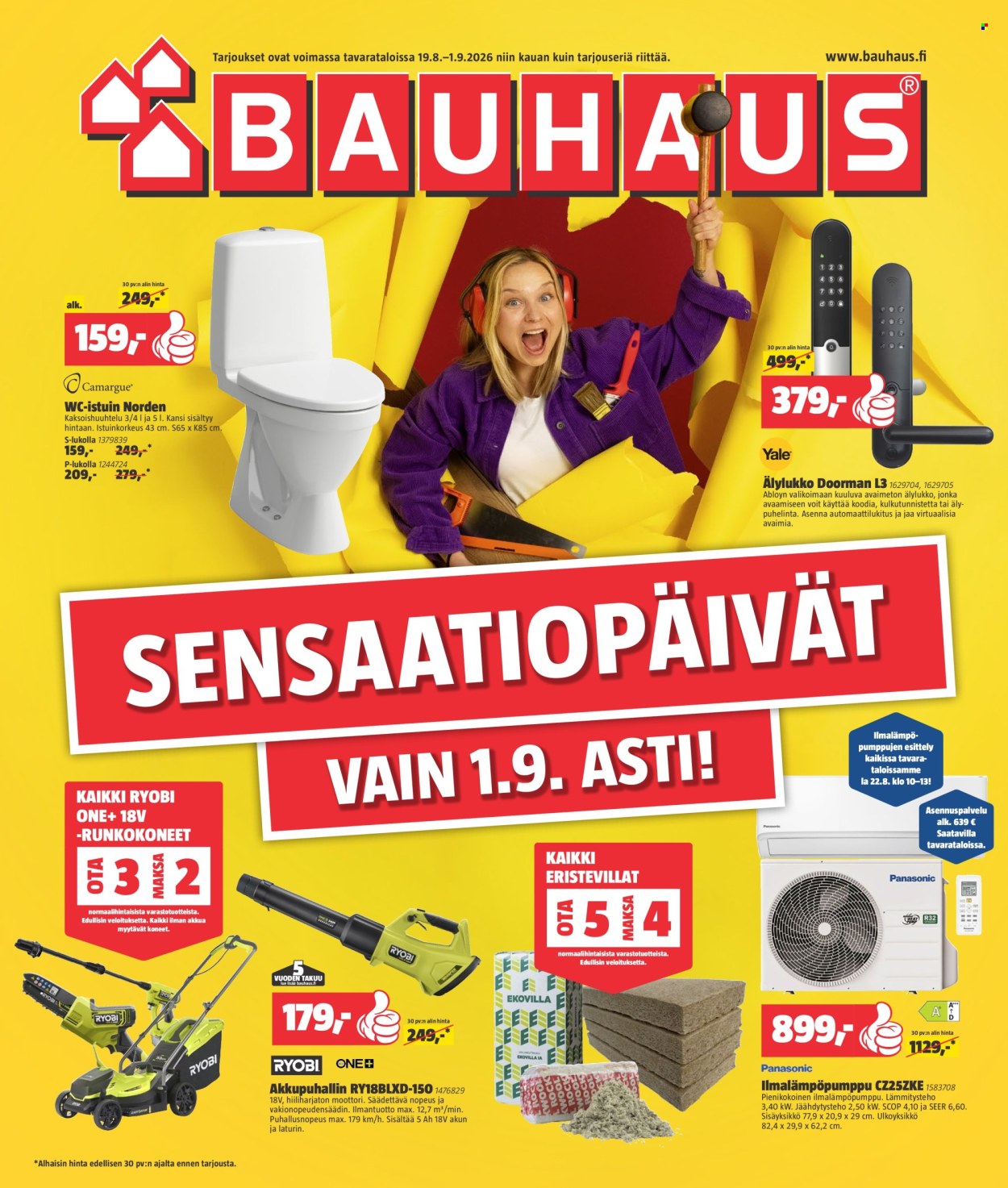 Bauhaus tarjouslehti  - 19.08.2026 - 01.09.2026. Sivu 1