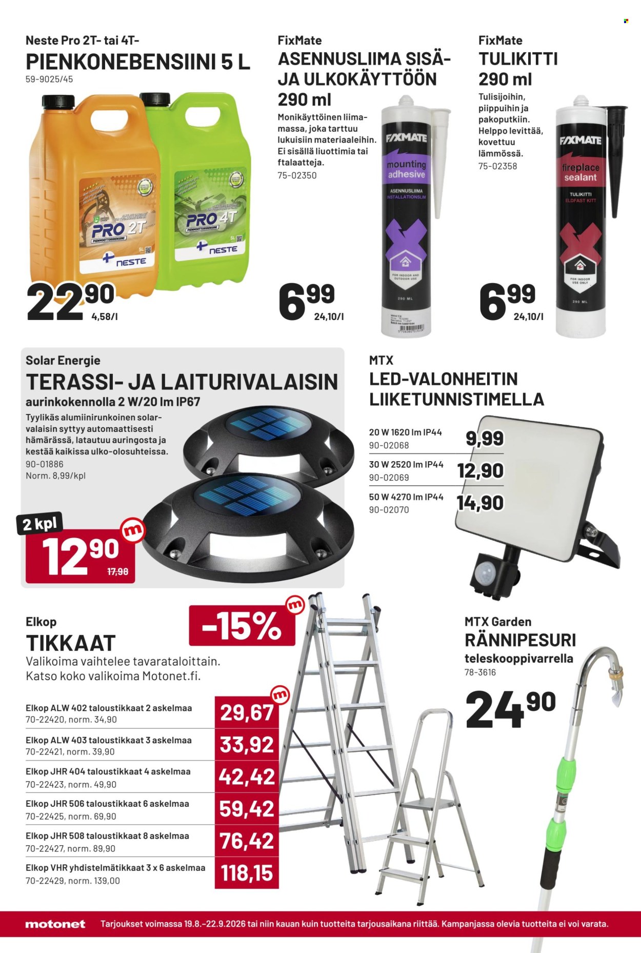 Motonet tarjouslehti  - 19.08.2026 - 22.09.2026. Sivu 12