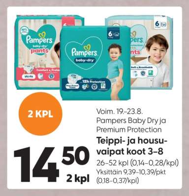 Pampers Baby Dry ja Premium Protection