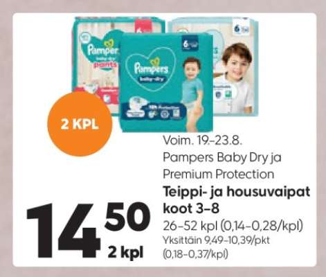 Pampers Baby Dry ja Premium Protection