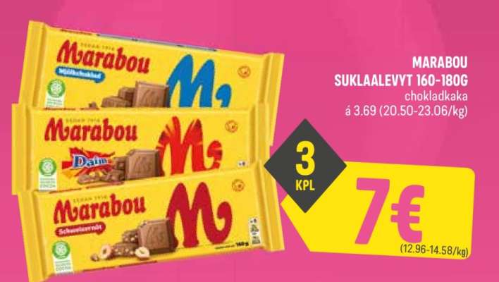 Marabou Suklaalevyt 160-180g
