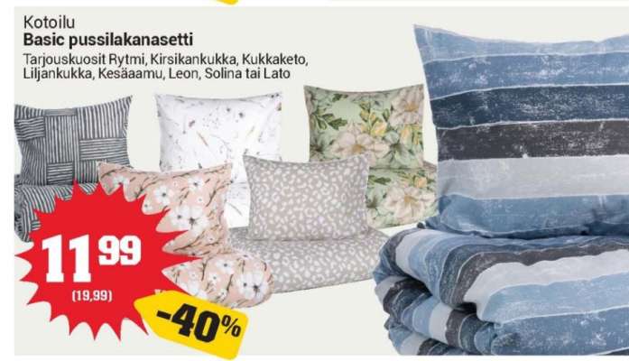 Kotoilu Basic pussilakanasetti