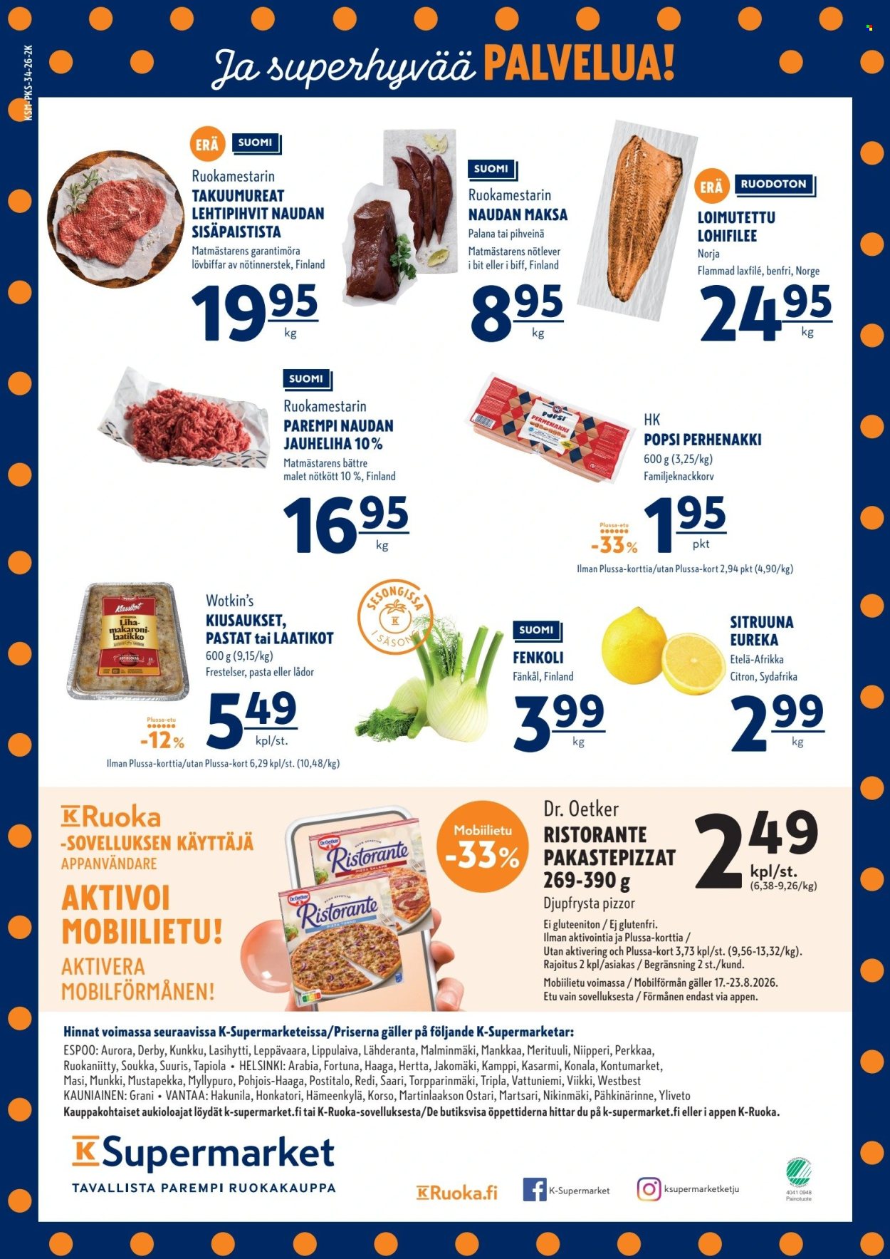 K-Supermarket tarjouslehti  - 20.08.2026 - 23.08.2026. Sivu 4