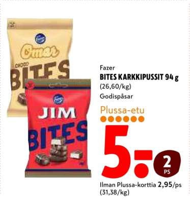 Fazer BITES KARKKIPUSSIT 94 g