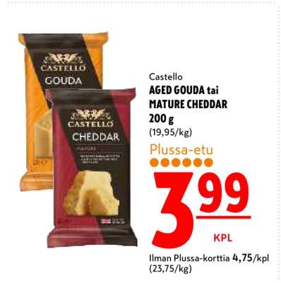 Castello AGED GOUDA tai MATURE CHEDDAR 200 g