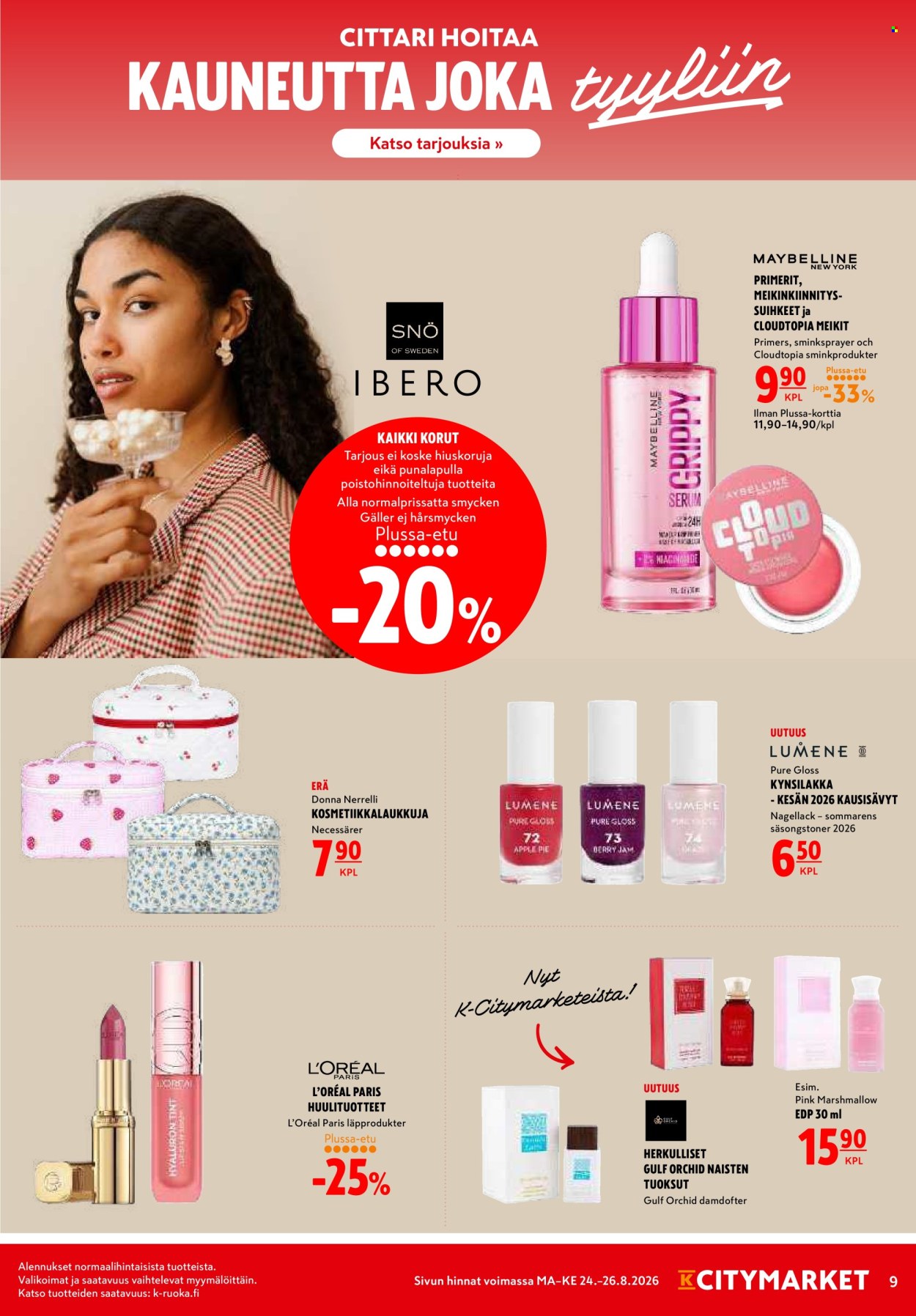 K-citymarket tarjouslehti  - 24.08.2026 - 26.08.2026. Sivu 9