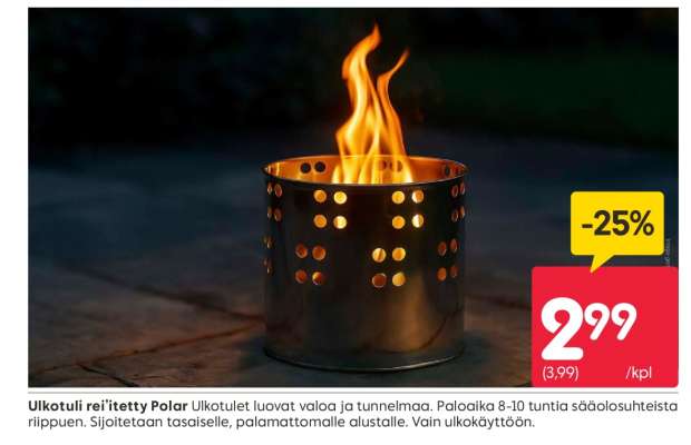 Ulkotuli rei'itetty Polar