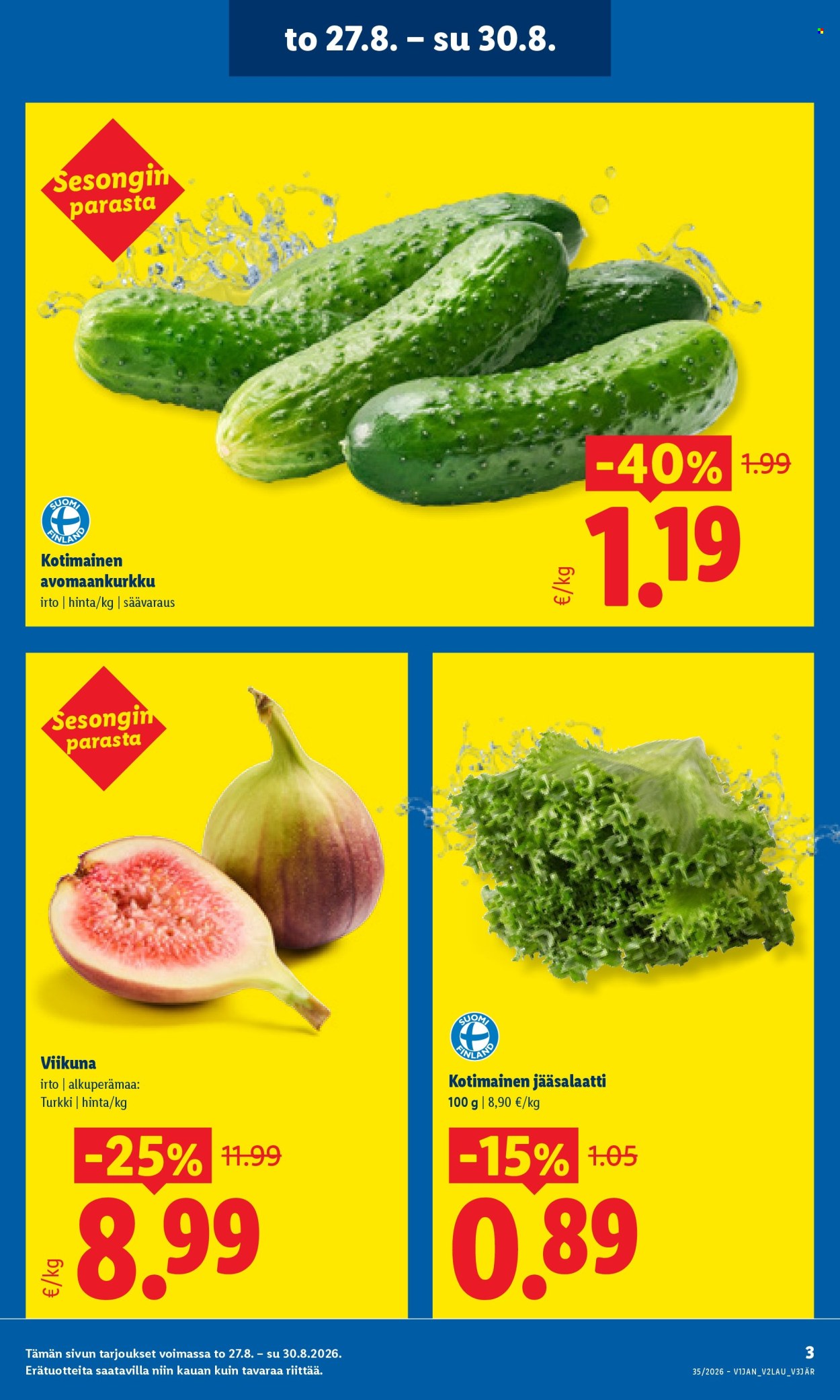 Lidl tarjouslehti  - 27.08.2026 - 30.08.2026. Sivu 3